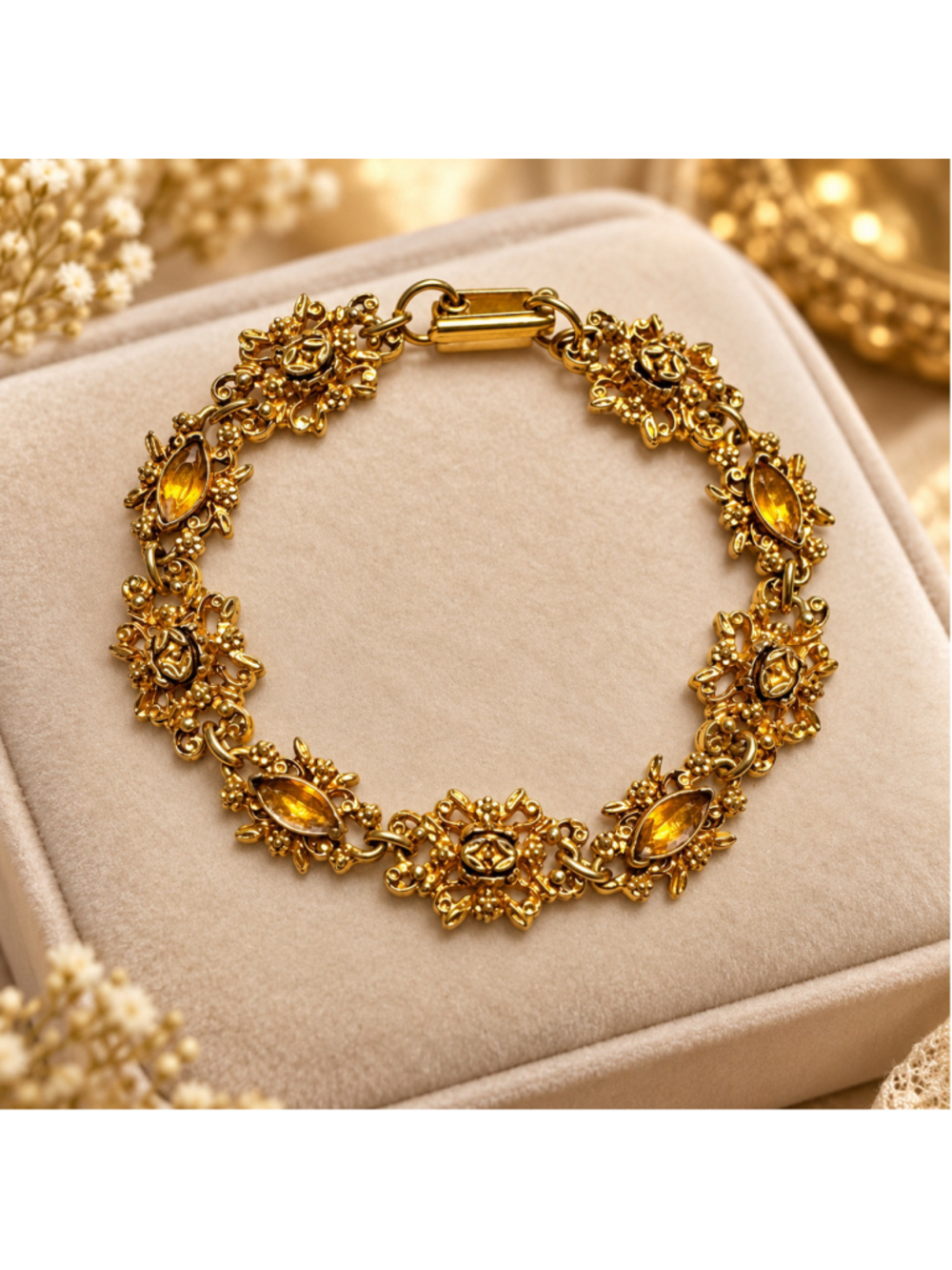 Vintage FLORENZA Gold Tone Floral Bracelet – Repair / Restoration Project